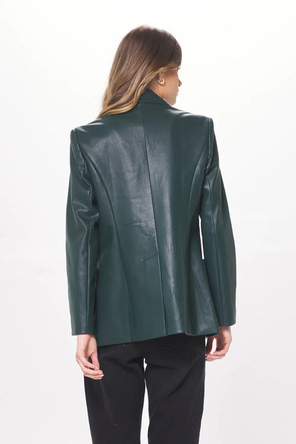 Faux Leather Blazer