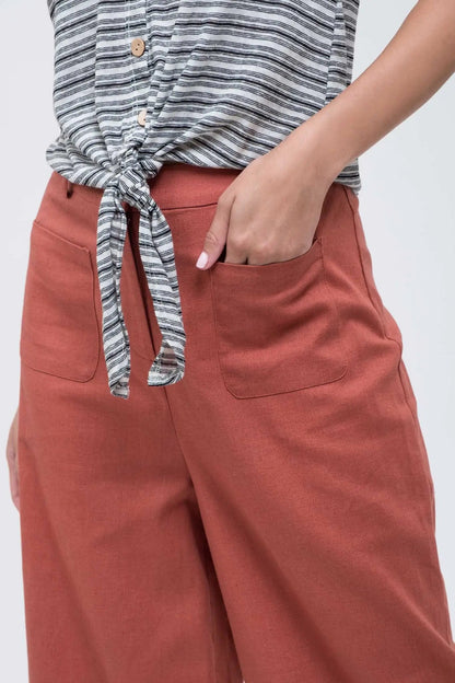Pockets Terracotta Crop Pants