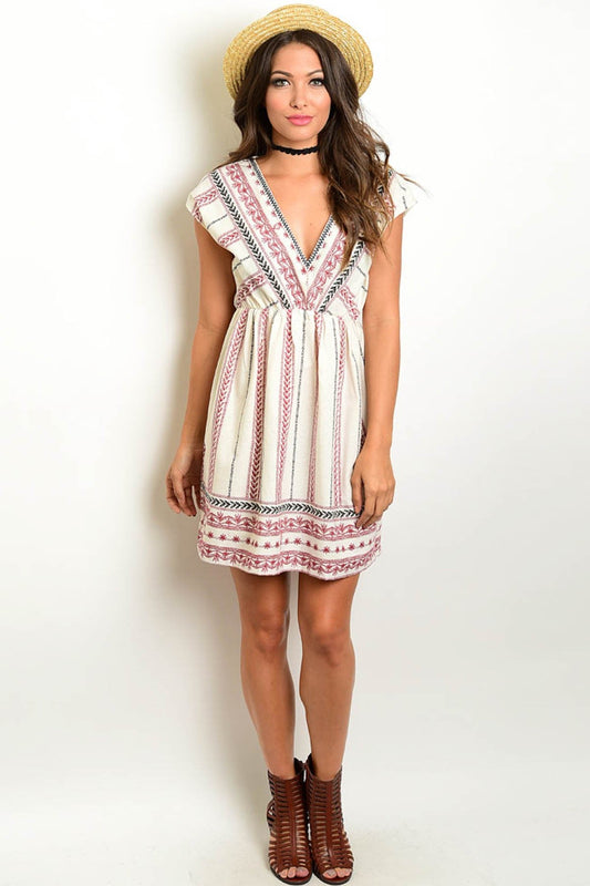 Cotton Wool Natural Print Dress