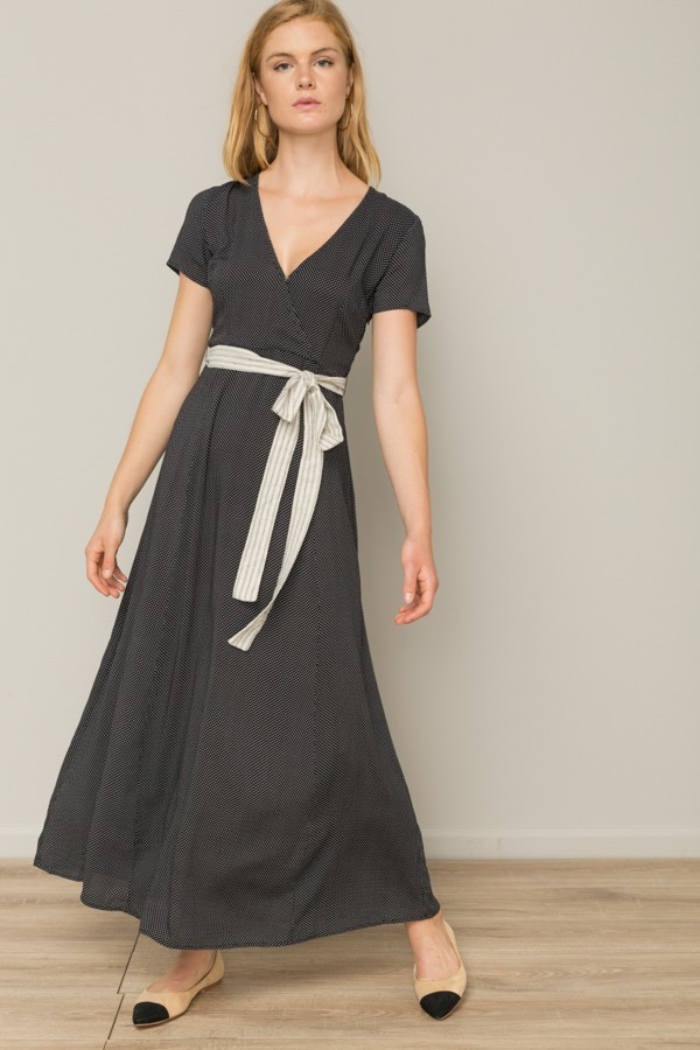 Mini Polka Dots Maxi Dress