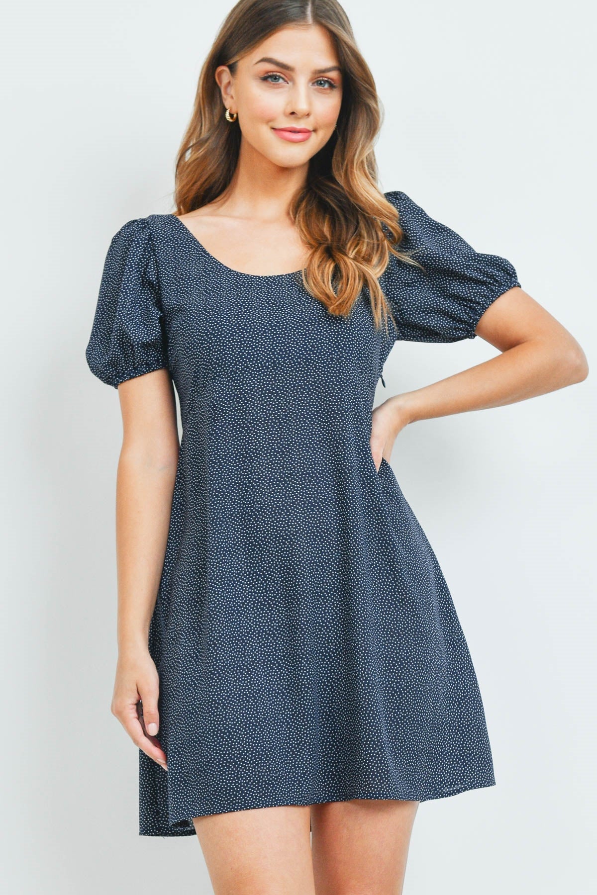 Navy Polka Dots Dress