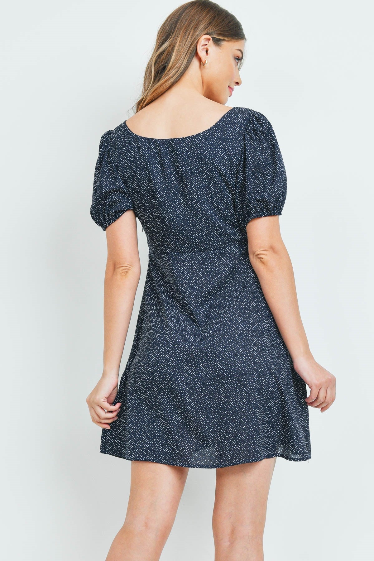 Navy Polka Dots Dress
