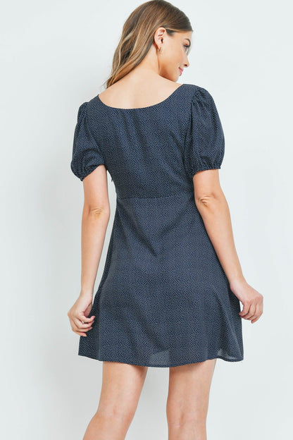 Navy Polka Dots Dress