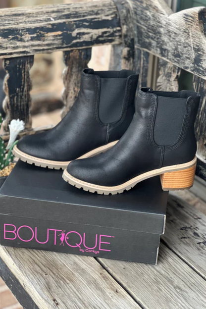 Corkys Black Distressed Cauldron Boots