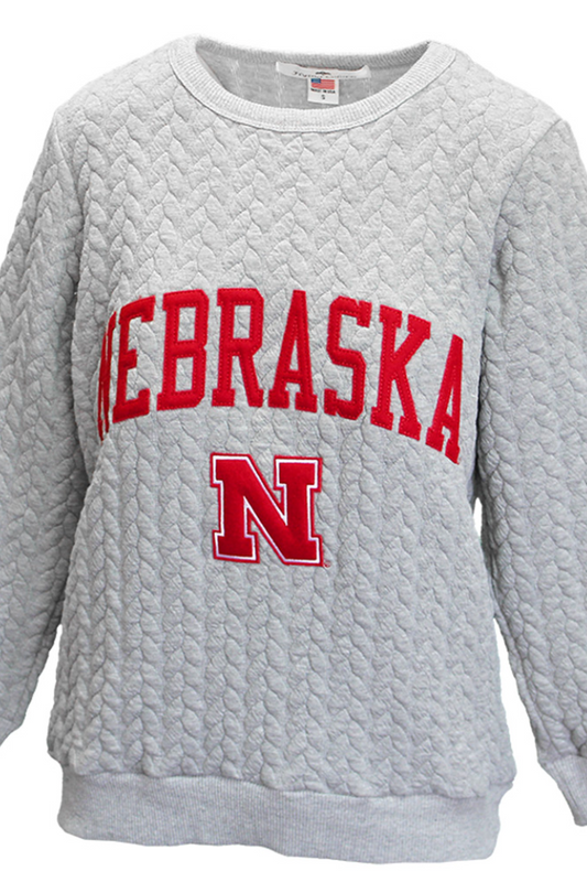 NEBRASKA QUILTED CREW SWEATSHIRT