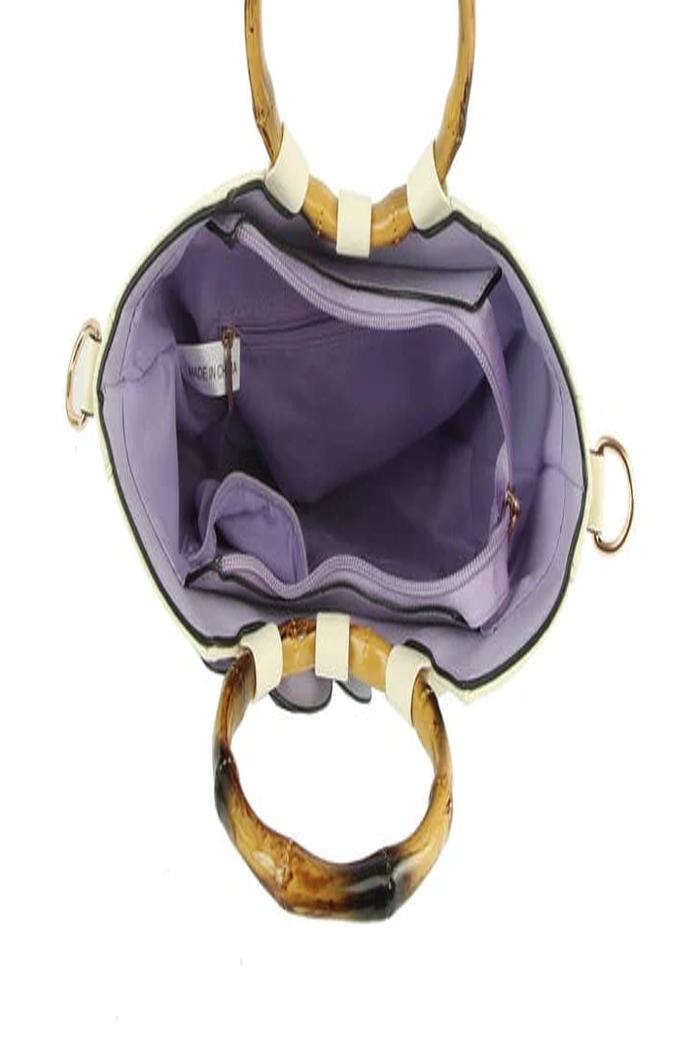 Women Flower Satchel Evening Purse Two Handle