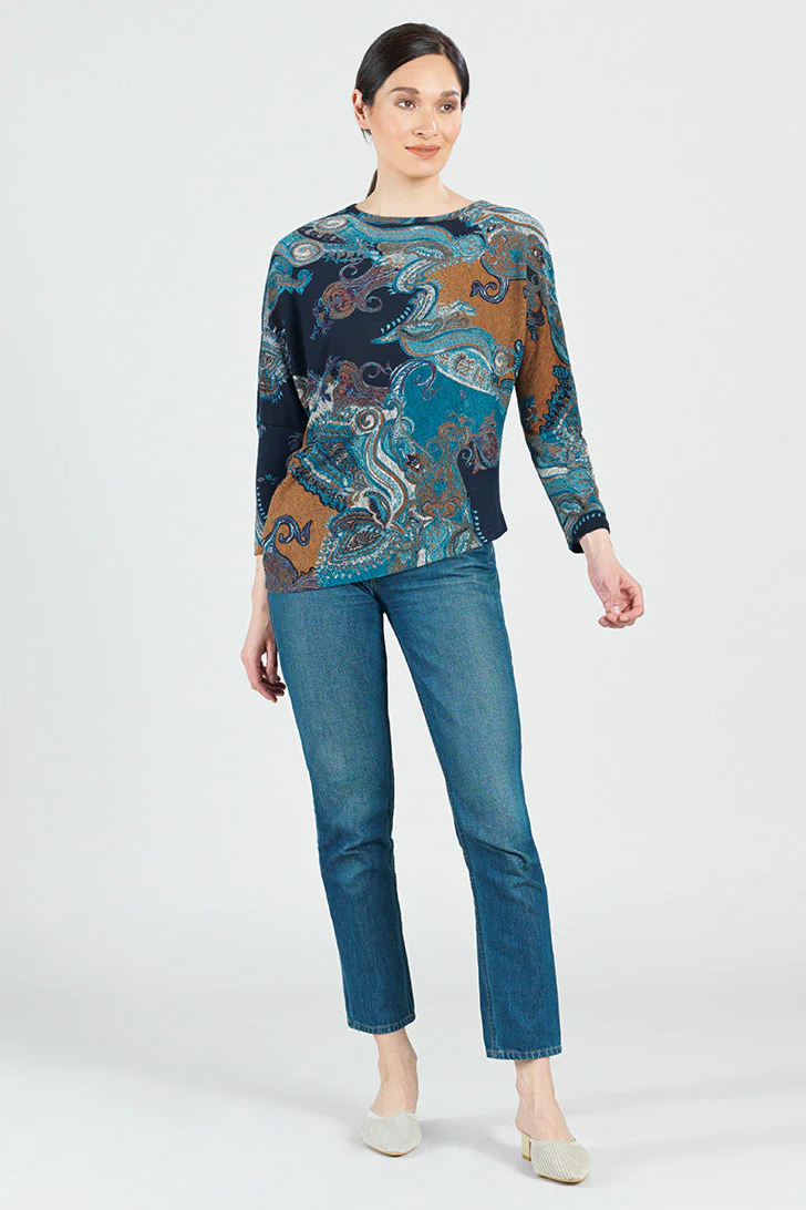 Half&Half Sleeve Sweater Top
