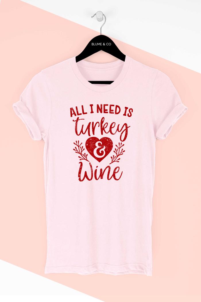 Turkey & Wine Graphic T-Shirt