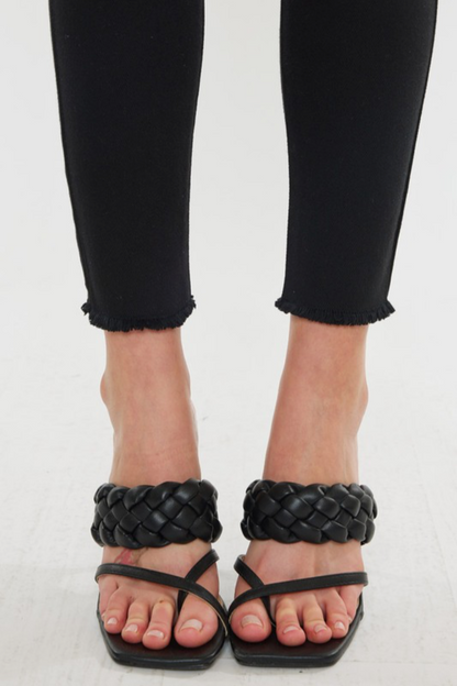 Kan Can High Rise WB Detail Ankle Skinny (KC7317BK)