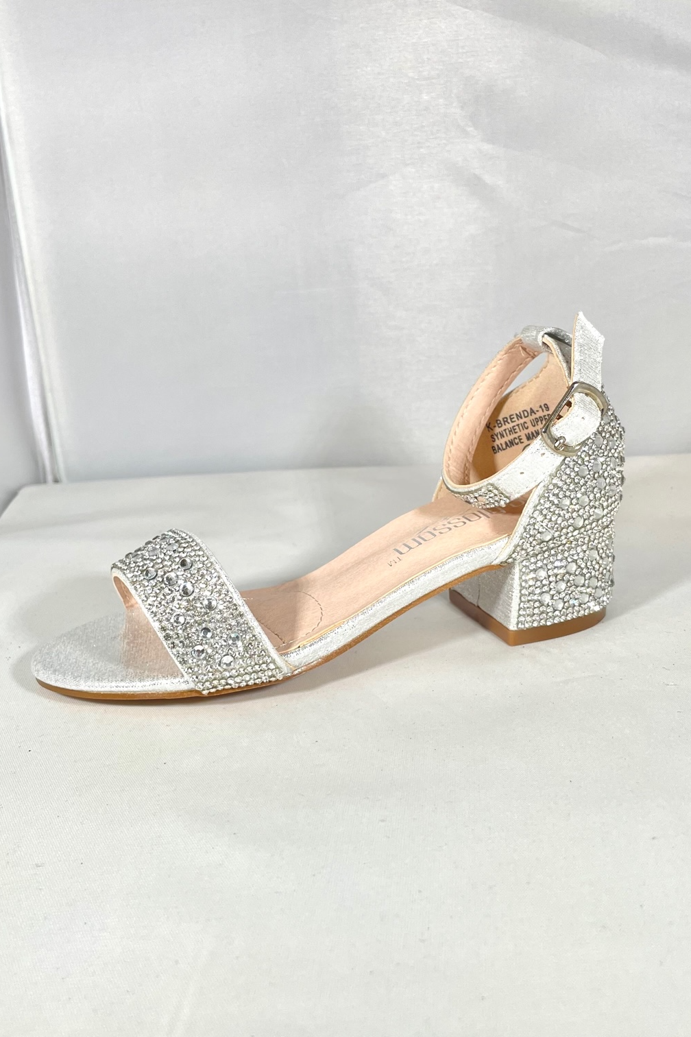 Kids Silver Block-Heel