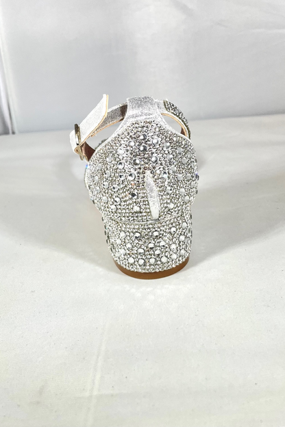 Kids Silver Block-Heel