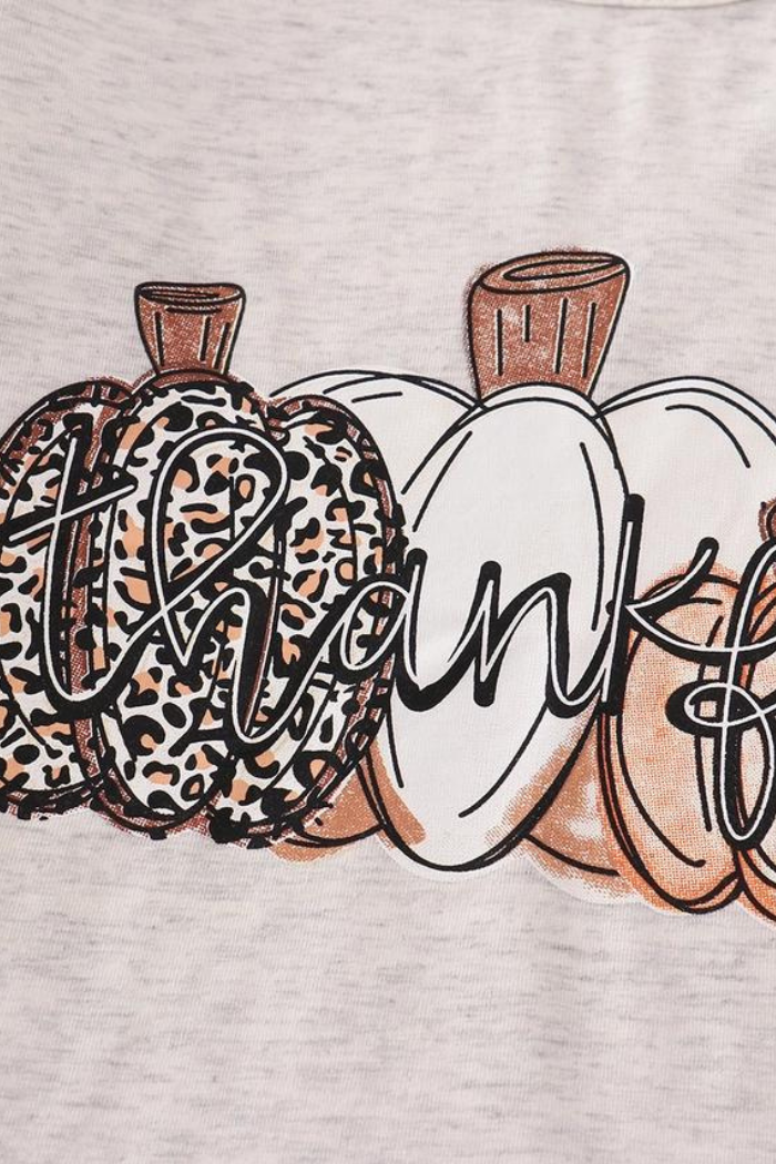 Grey Thankful Pumpkin Top Mommy & Me