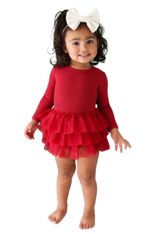 Long Sleeve Tulle Skirt Bodysuit