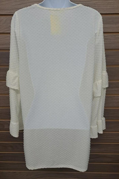 Swiss dot ruffle shirt