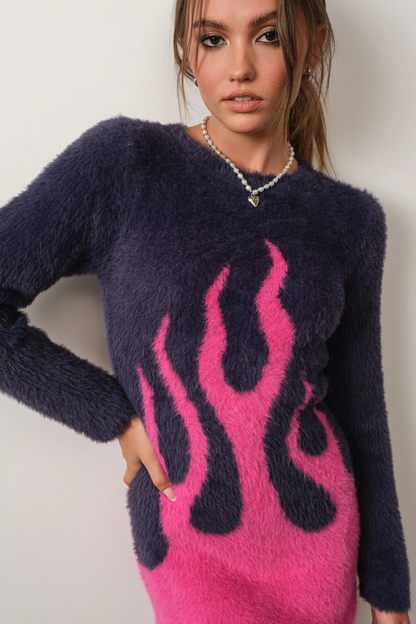 Flame Knit Minidress