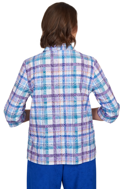 Endearing Plaid Button Down Top