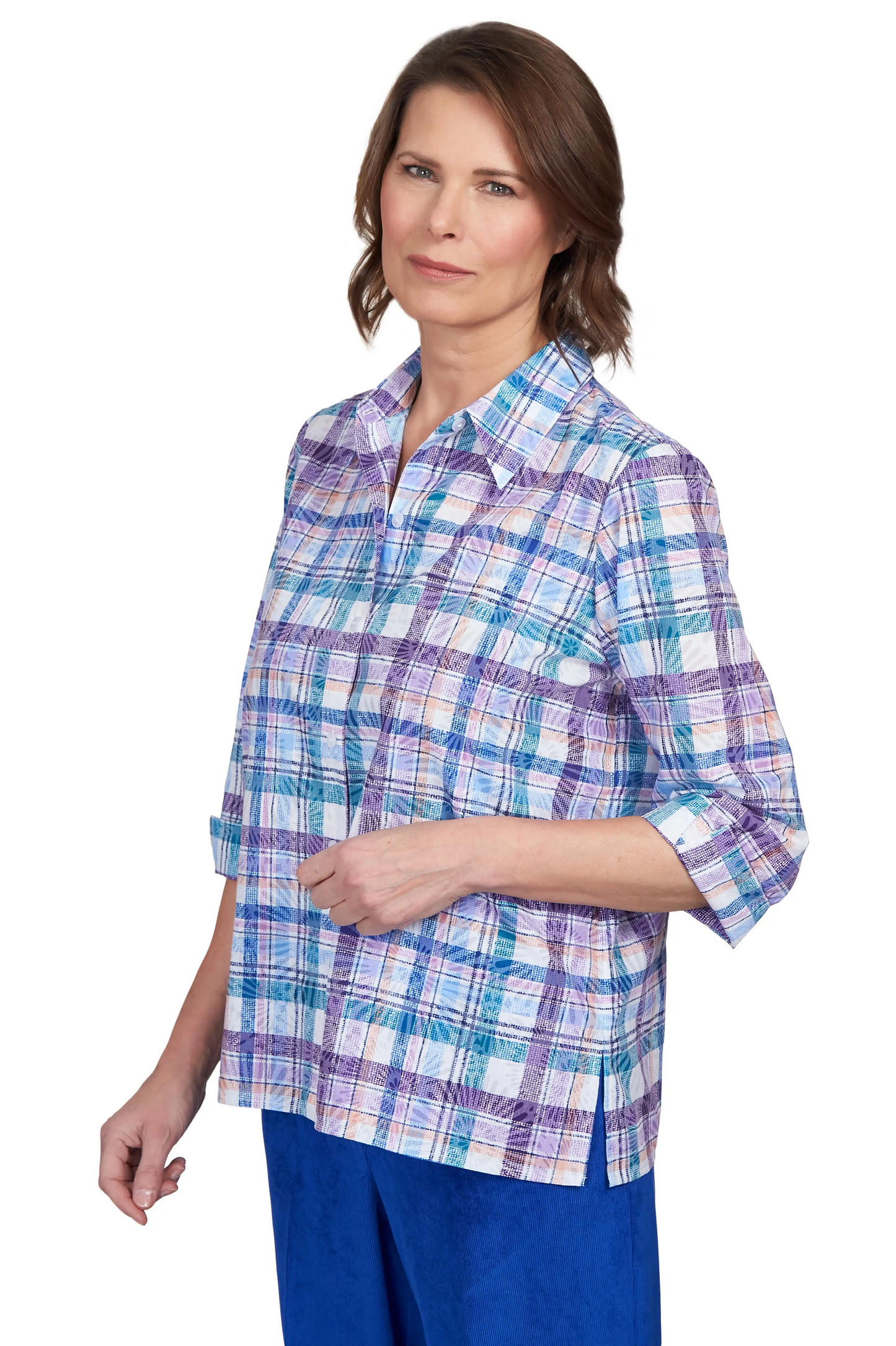 Endearing Plaid Button Down Top