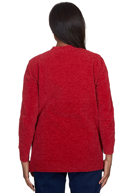 Chenille Long Open Cardigan
