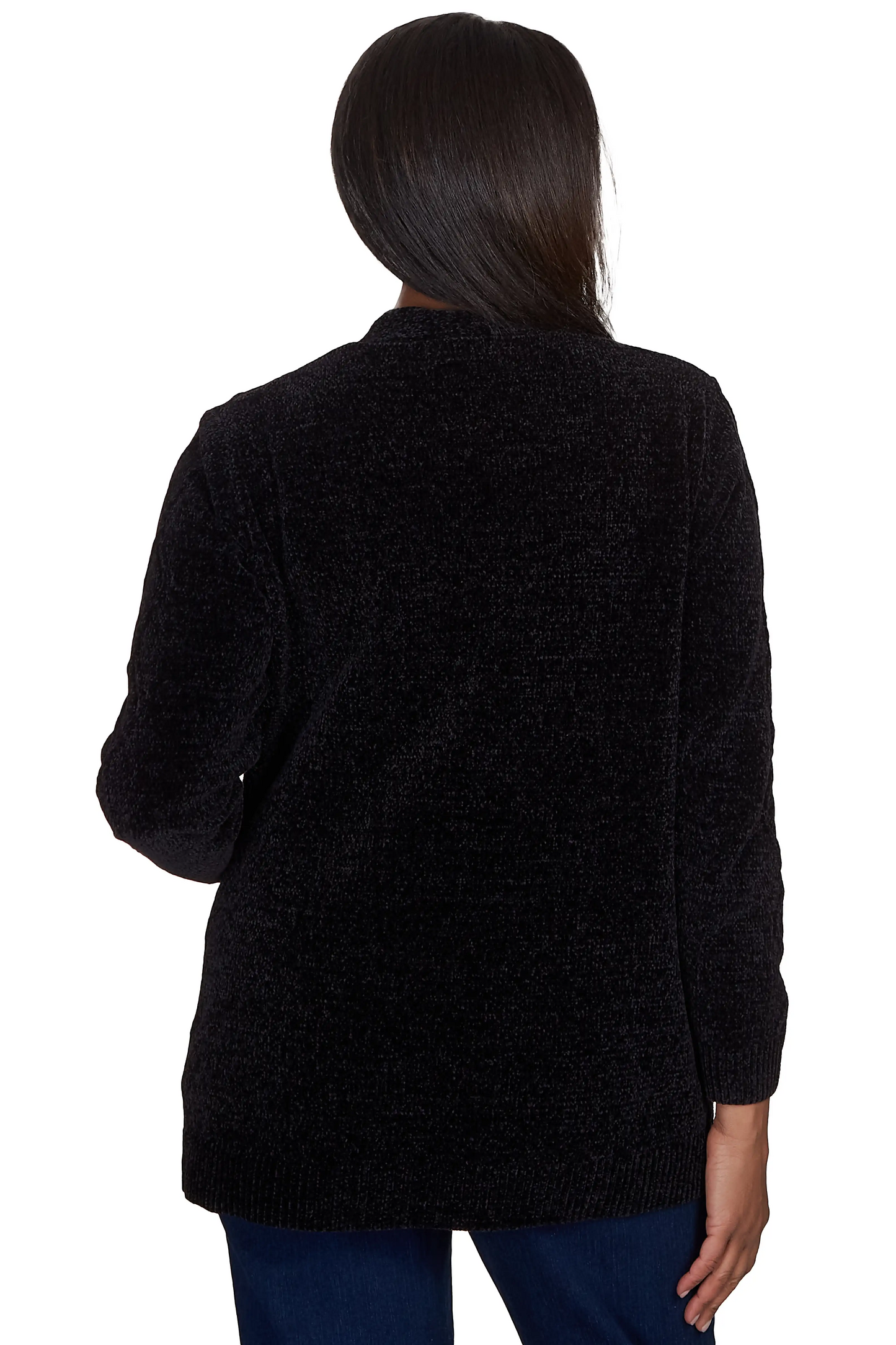 Chenille Long Open Cardigan