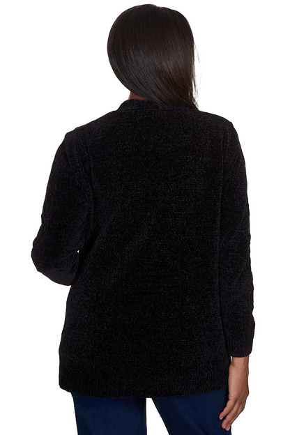 Chenille Long Open Cardigan