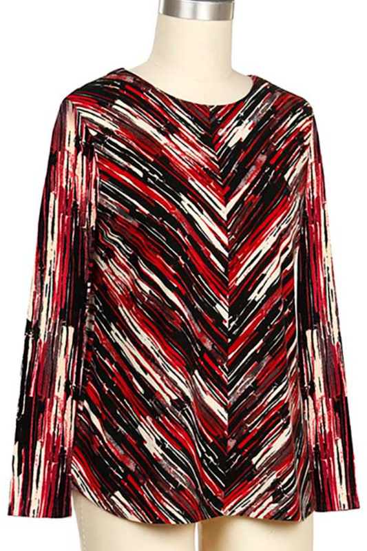 LS Stripe Print Top