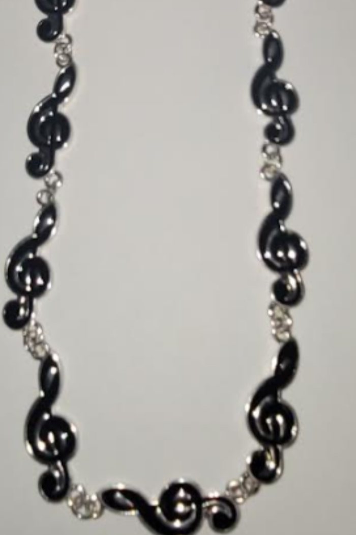 MUSICAL NOTES NECKLACE AND EARRINGS