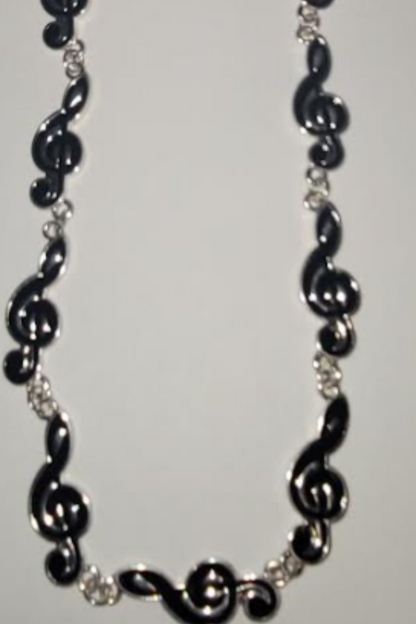 MUSICAL NOTES NECKLACE AND EARRINGS
