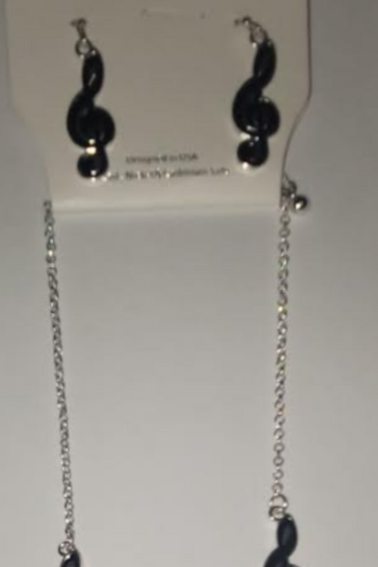 MUSICAL NOTES NECKLACE AND EARRINGS