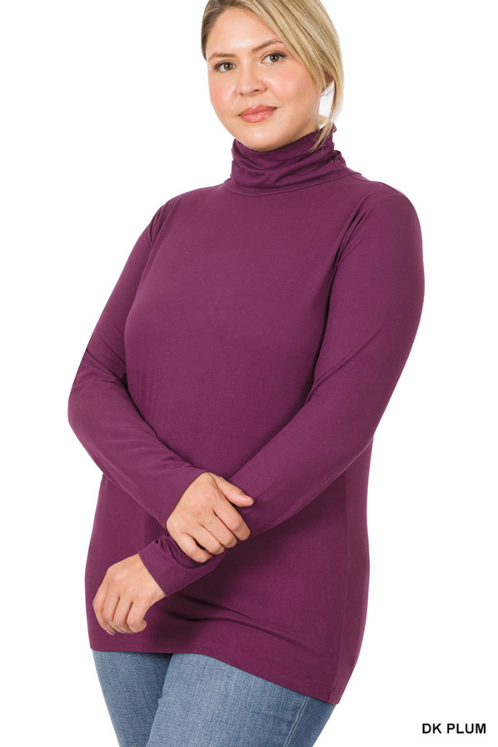 Plus Premium Microfiber Mock Neck Top