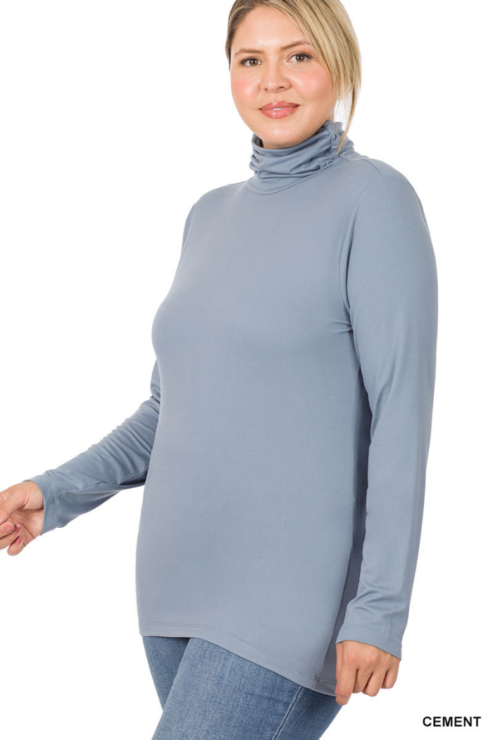 Plus Premium Microfiber Mock Neck Top