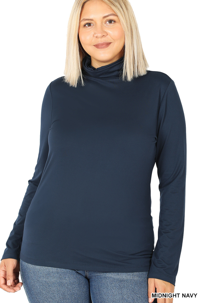 Plus Premium Microfiber Mock Neck Top