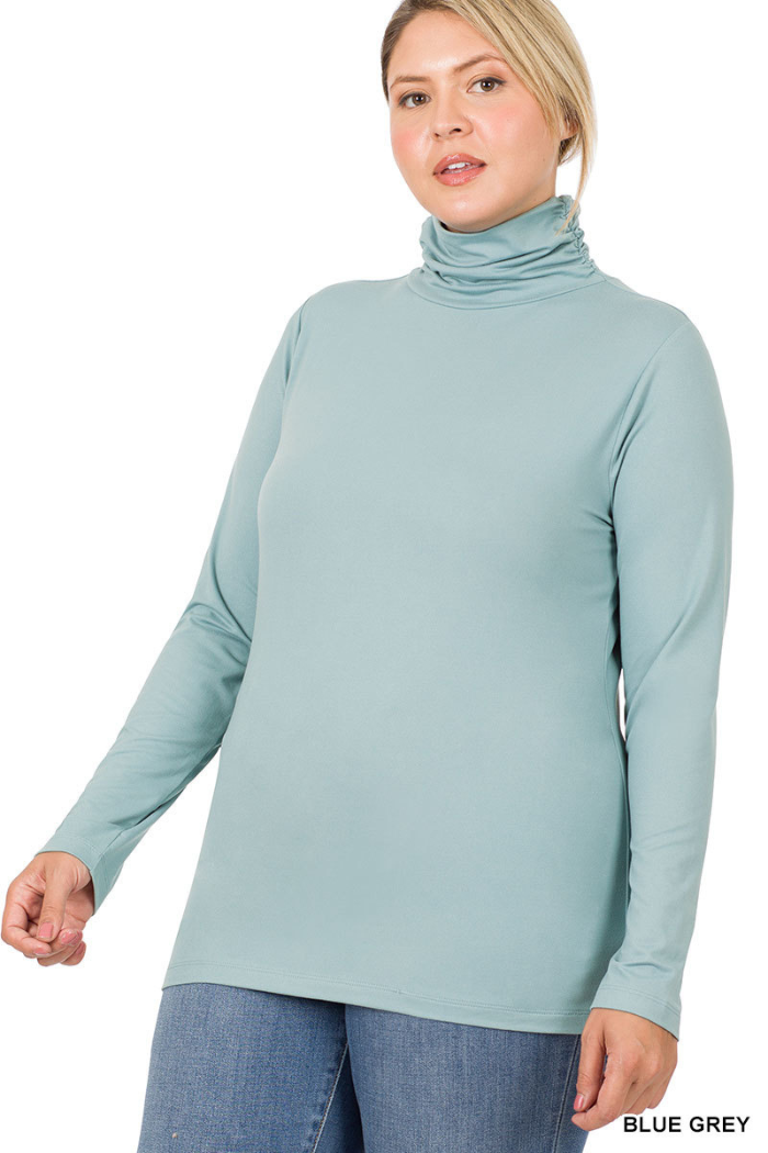 Plus Premium Microfiber Mock Neck Top