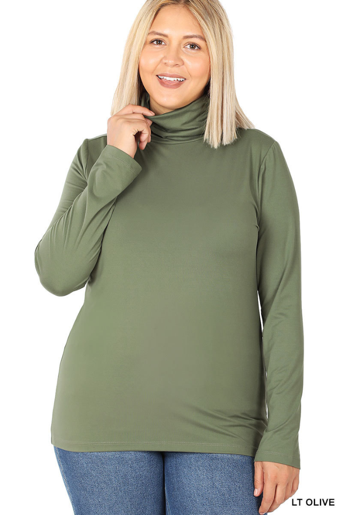 Plus Premium Microfiber Mock Neck Top