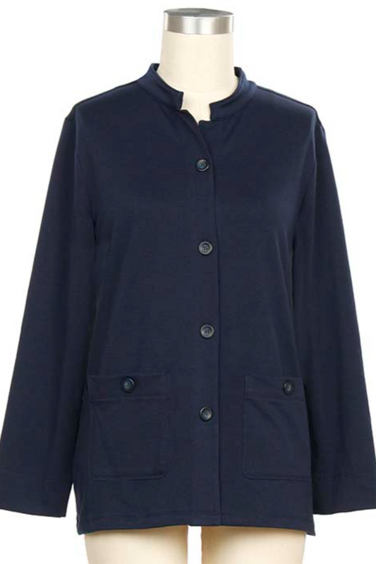 LS Solid Button Front Jacket