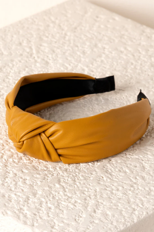 Knotted Faux Leather Headband