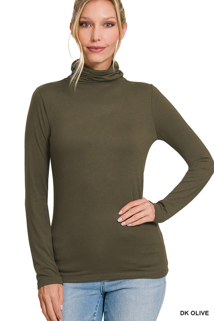 Premium Microfiber Mock Neck Top