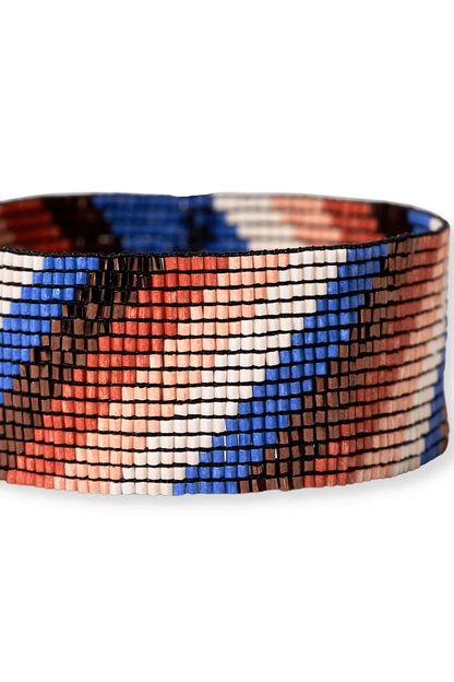 Kenzie Diagonal Stripes Beaded Stretch Bracelet
