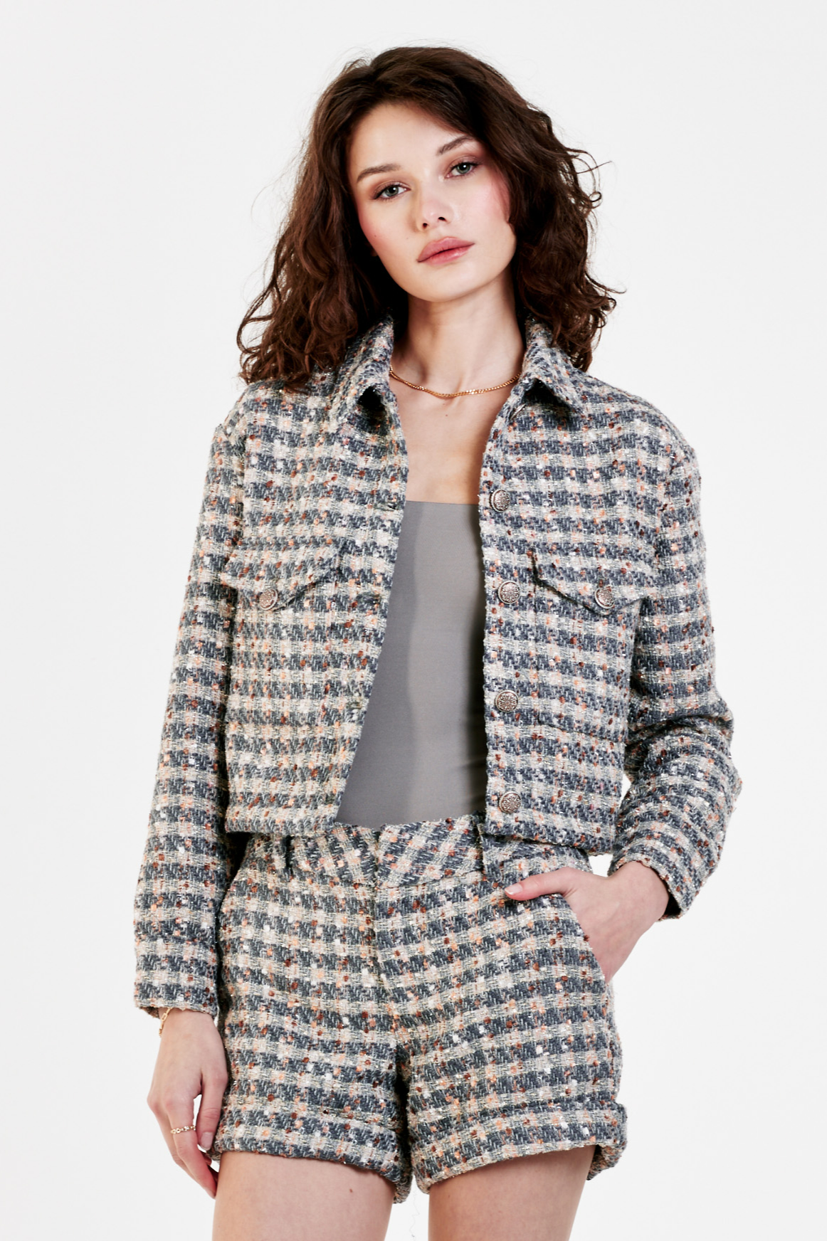 Morgan Tweed Cropped Jacket