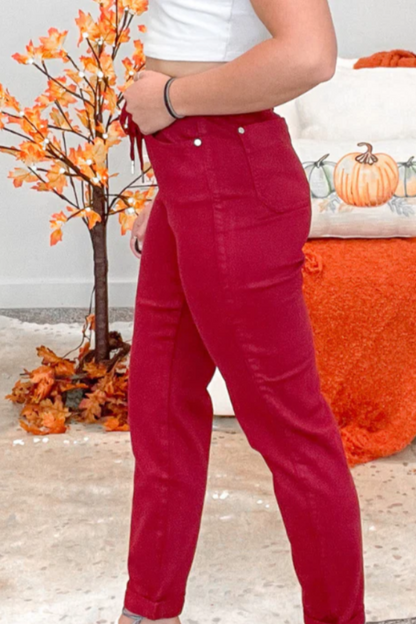 HIGH WAIST PULL ON CUFFED JOGGERS