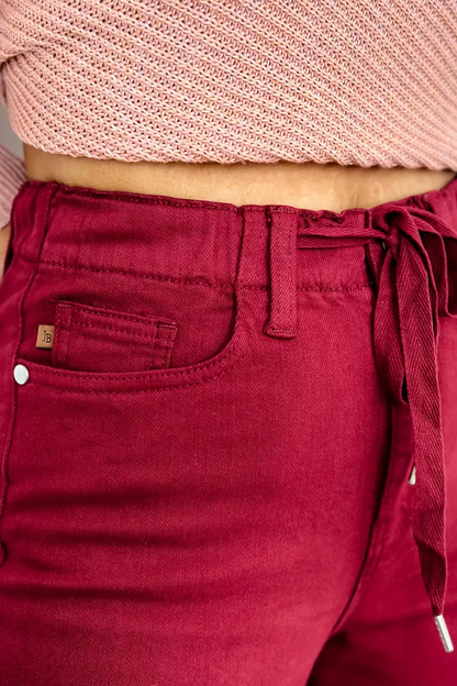 HIGH WAIST PULL ON CUFFED JOGGERS