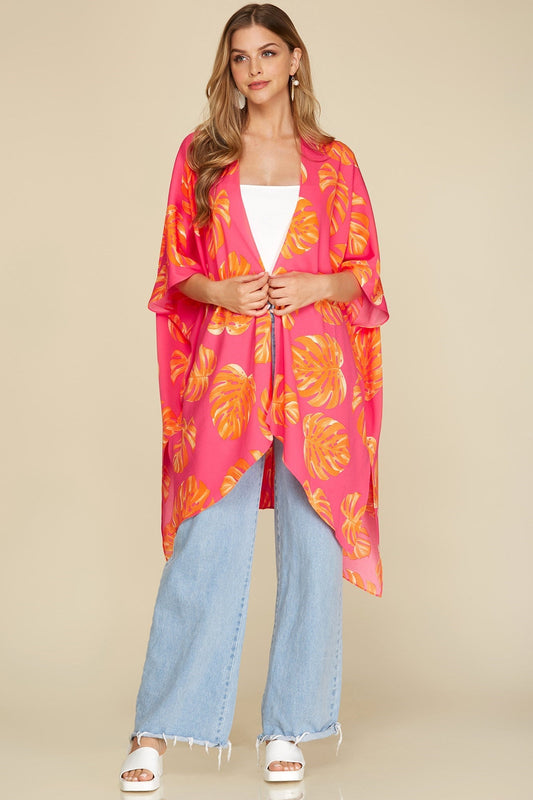 Palm Print Kimono