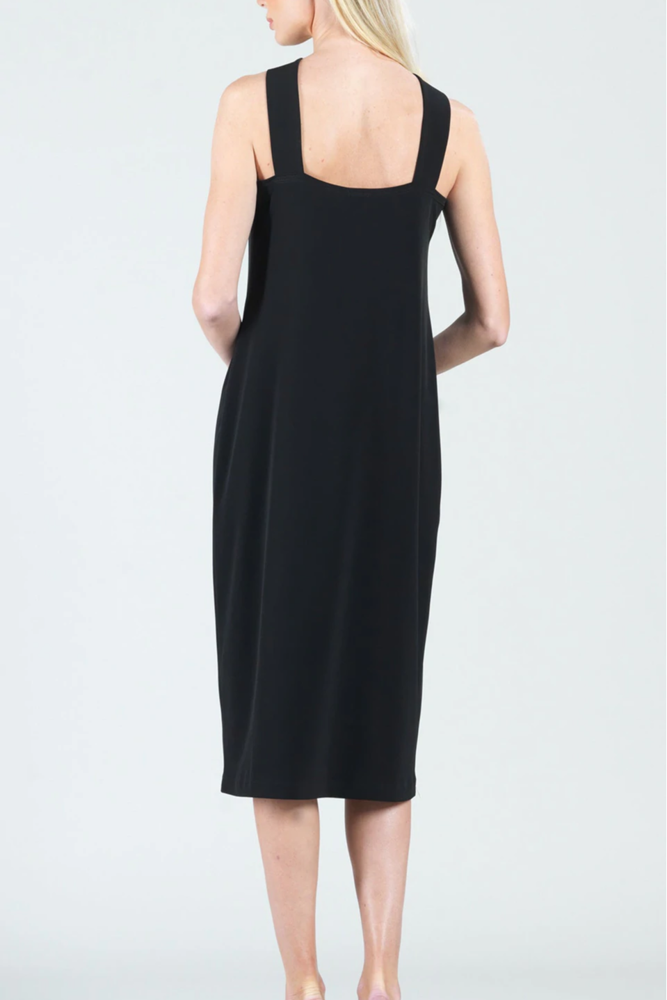 Clara Sunwoo Grecian Halter Neckline Midi Sheath Dress