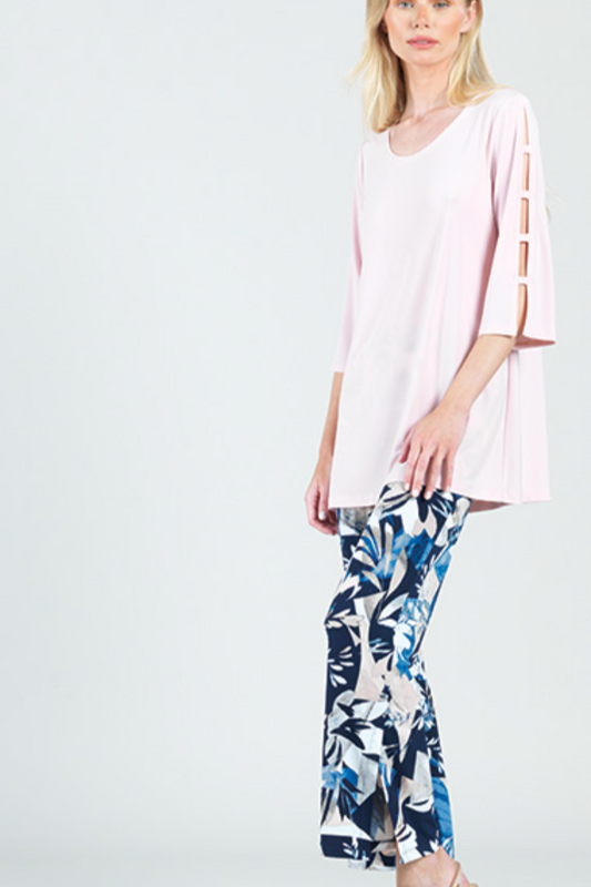 Ladder Sleeve Scoop Neck Tunic Blouse