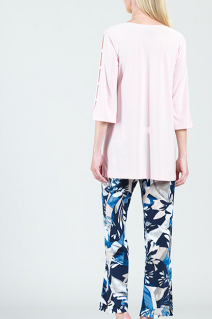 Ladder Sleeve Scoop Neck Tunic Blouse