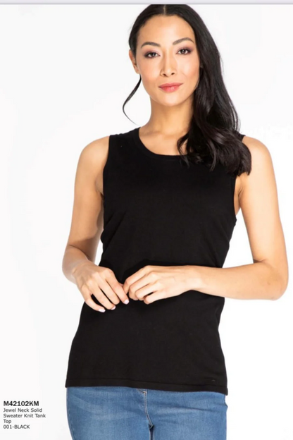 Jewel neck sweater tank - Cranberry only