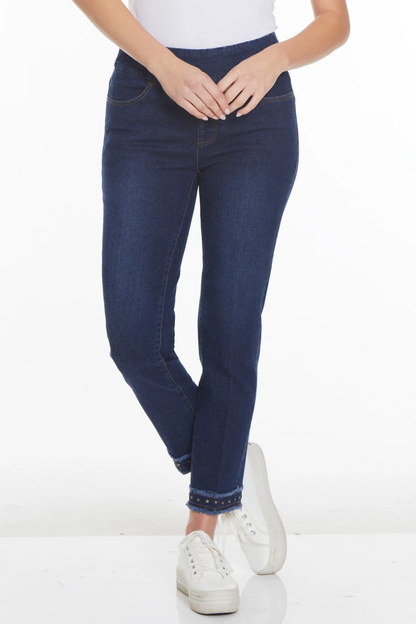 EMBELLISHED ANKLE JEAN
