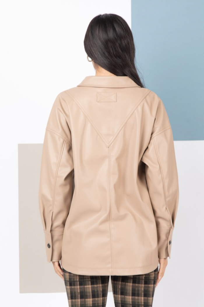 Faux Leather Shirt