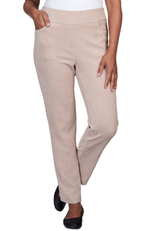 Petite Knit Corduroy Pull On Average Length Pant