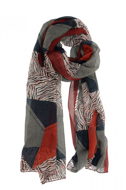 Joy Susan Abstract Tiger Scarf