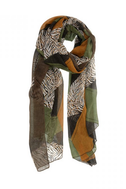 Joy Susan Abstract Tiger Scarf